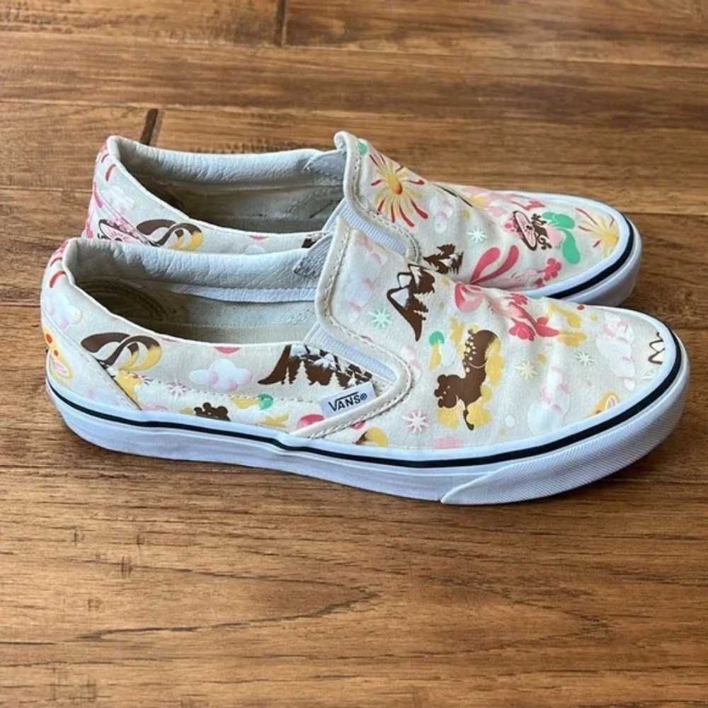 Vans Classic Slip On Sneakers Get Outdoors Printed Canvas Womens Size 8.5